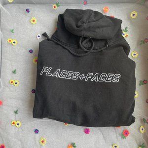 Places + Faces Women's Black and White Hoodie